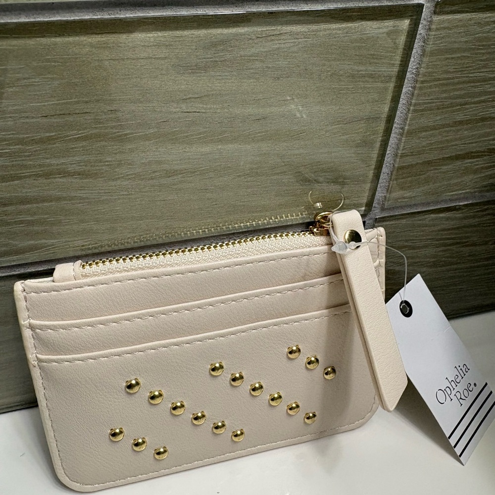 Ophelia Roe Cream Card Holder NWT